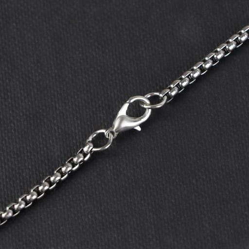 Кулон амулет на цепочке «Око в ладони», фиолетовый в чернёном серебре, 70 см