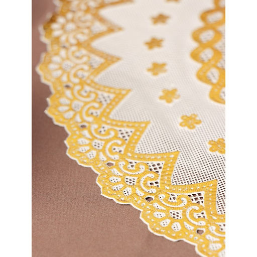 Набор салфеток кухонных Букет, 4 шт, d=30 см, цвет золотой - Доляна фото 4