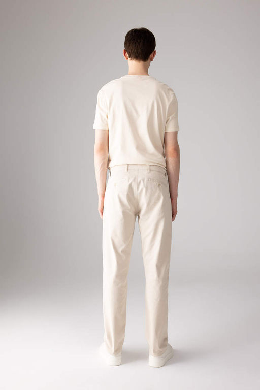 Брюки-чиносы прямого кроя из габардина с карманом на молнии и парусиновой тканью стандартного кроя - Defacto фото 6