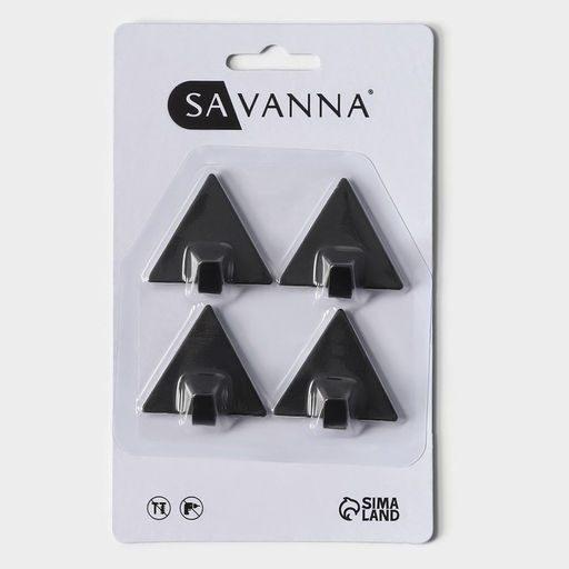 Крючки самоклеящиеся SAVANNA Black Loft, 4 шт., металл, грань 4 см, 43.91.5 см, чёрные  фото 5