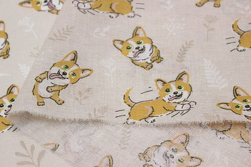Ситец детский Озорные корги, ш.0.95м, хлопок-100%, 96гр/м.кв - Купава фото 2