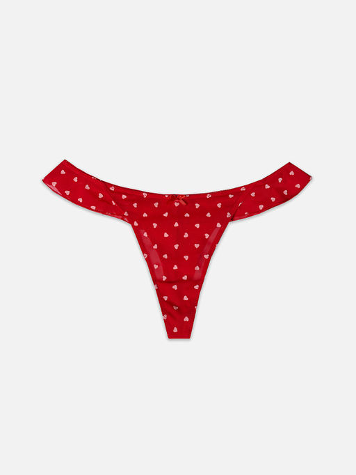 Цена за 2 штуки! Трусы бразилиана женские красные с принтом в сердечко - Mark formelle фото 8