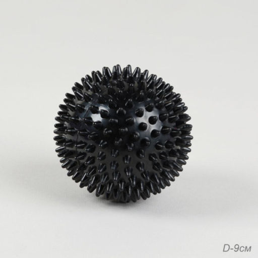 Мячик массажный Woohooo Spiny / 9 см/ черный /уп 100/