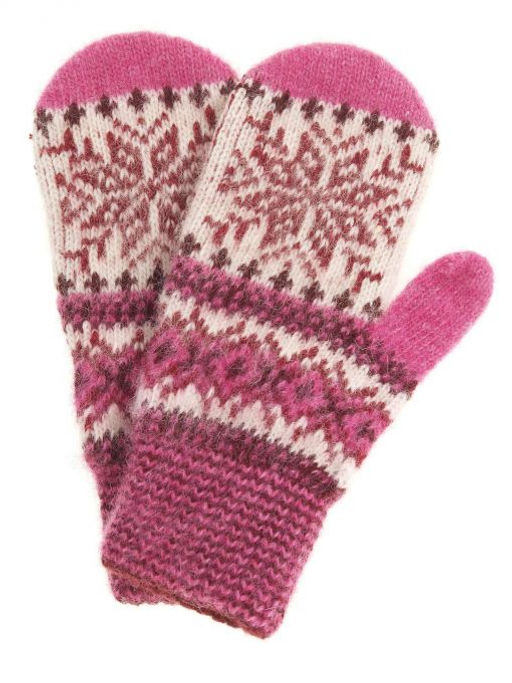 Варежки подростковые Снежинка со вставкой 1009-4 - Рассказовские варежки фото 8