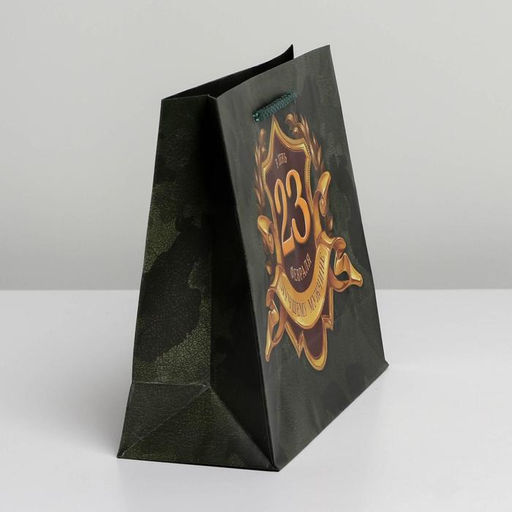 Цена за 3 шт. Пакет подарочный ламинированный, упаковка, С 23 февраля, MS 23?18?8 см