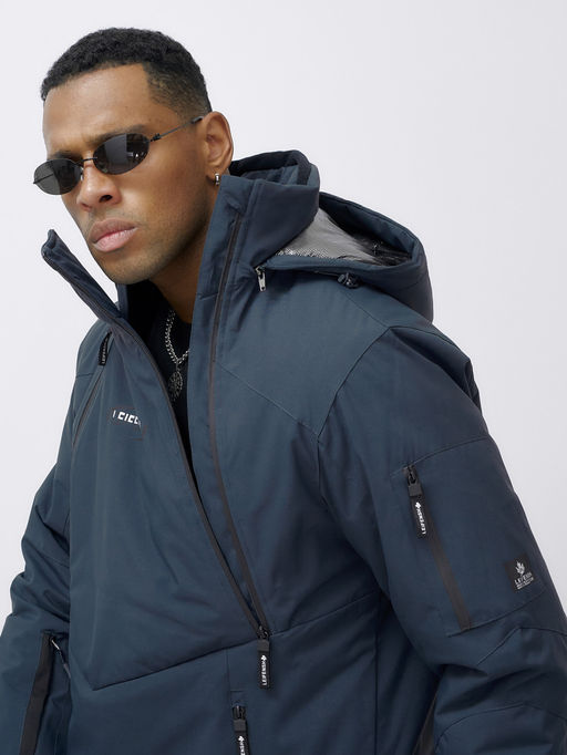 Горнолыжный костюм анорак мужской зимний темно-серого цвета 389TC - Leifensh фото 18