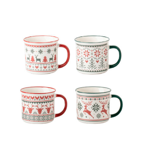Набор кружек Свитер 355 мл 4 предмета (new bone), 6 шт/уп. (ПС0074-22) /JEWEL/ #НовыйГод