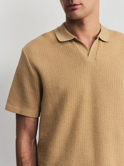 Футболка поло из фактурного хлопка / Zarina  фото 6