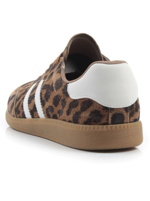 03-270-6PC LT. BROWN/LEOPARD Кеды женские (натуральная кожа) - Фабричный китай фото 9