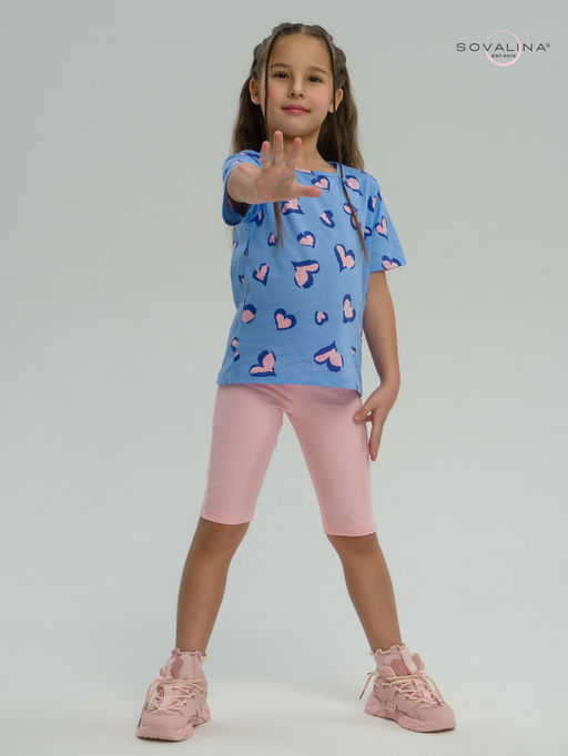 Костюм Актив розовые сердечки на голубом-розовый - Sovalina фото 16