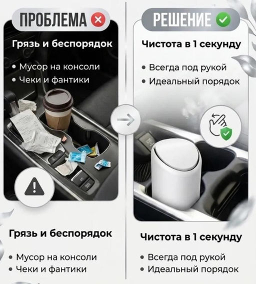 Мусорное ведро в машину в подстаканник
