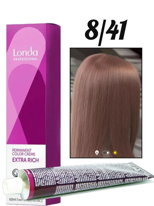 Стойкая краска 8/41 светлый блонд медно-пепельный LondaColor