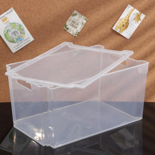 Ящик штабелируемый с крышкой «Модуль», 18 л, цвет прозрачный