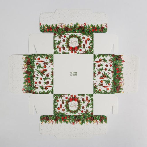 Цена за 5 шт. Коробка для кондитерских изделий новогодняя с пластиковой крышкой «С Новым годом», 12×6×11.5 см