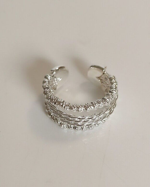 Кольцо с белым серебрением