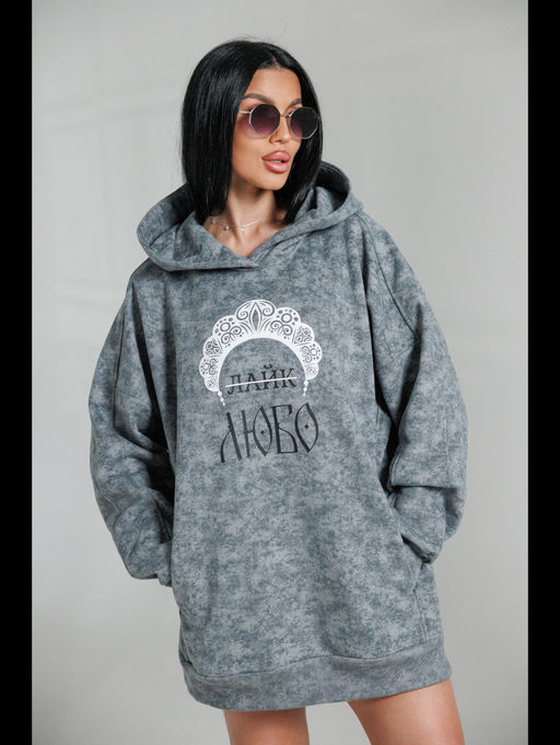 Яхонт худи женское (серый варенка) - Lovetex фото 11