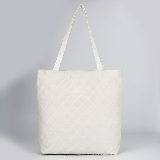 Сумка-шопер женская болоньевая, 40*35*7см, белый цвет - Nazamok фото 8