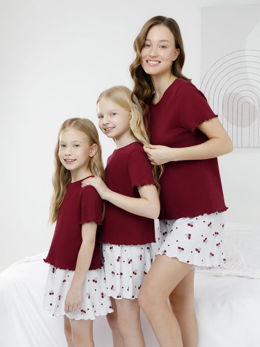 МП 1670/бордовый 1934 Н254 пижама для дев