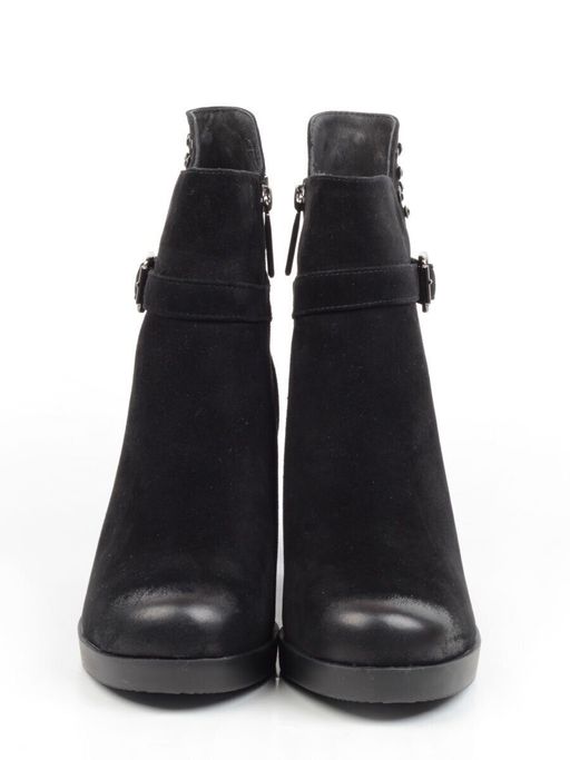 04-R164-1 BLACK Полусапоги женские (натуральная замша, натуральный мех) - Фабричный китай фото 6