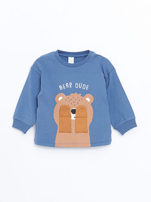 Bisiklet Yaka Bask?l? Erkek Bebek Ti??rt - Waikiki фото 2