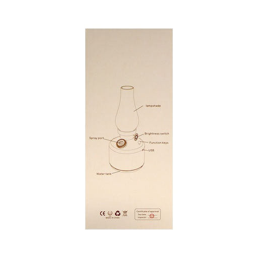 Увлажнитель воздуха «Керосинка» HM-19 ультразвуковой, 0.28 л, 1.5 Вт, 1200 мА/ч, USB, подсветка, эффект тумана, белый