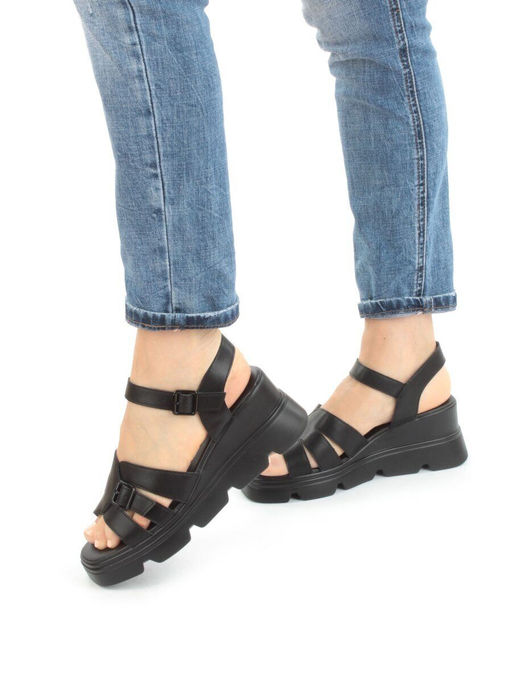 08-PEAG34-2 BLACK Босоножки женские (натуральная кожа) - Фабричный китай фото 14