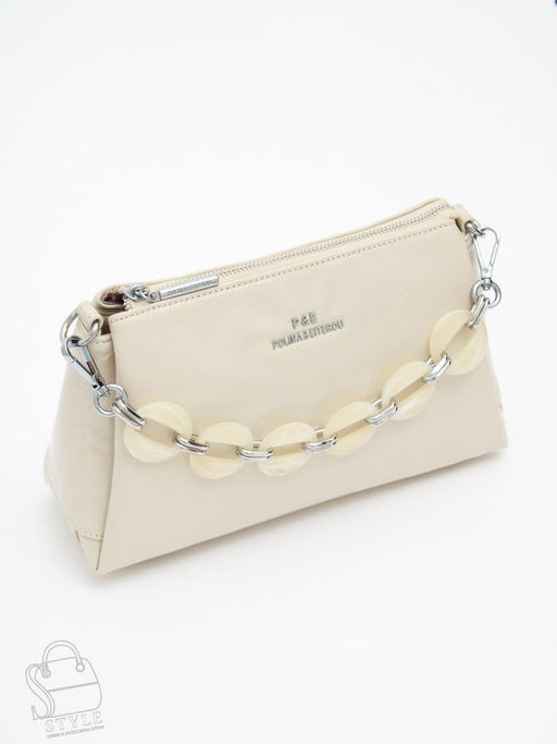 Сумка женская кожаная 1230-2Y apricot white Polina&Eiterou  в Новосибирске