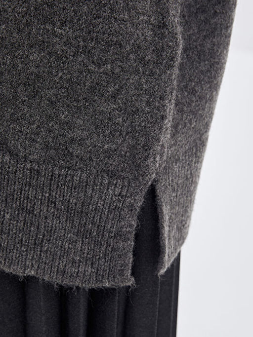 Bisiklet Yaka D?z Uzun Kollu Kad?n Triko Tunik