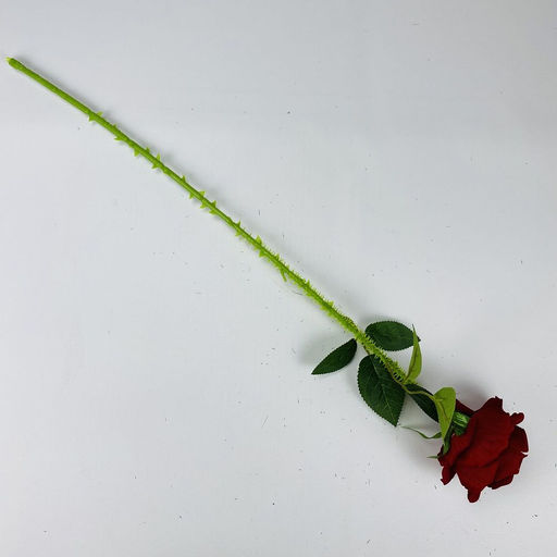 Роза бархат с шипами 65см, бутон 10x10см