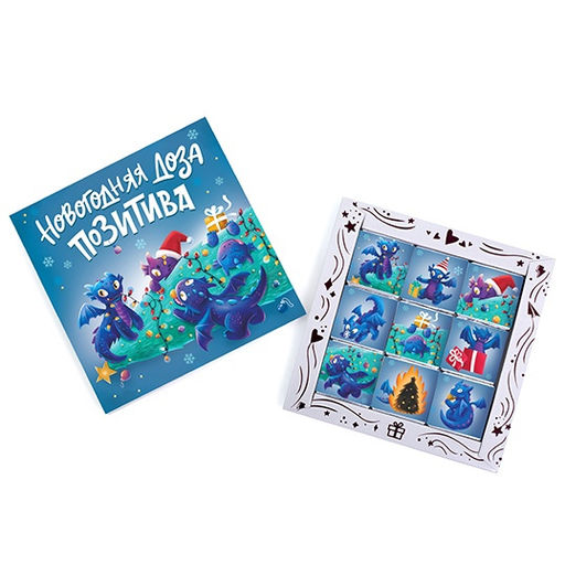 Набор шоколада Новогодняя доза позитива (с драконом) - Фуд сторис фото 3