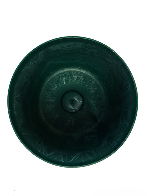 Кашпо для цветов «Микрит», 7.8 л, d=28 см, h=25.5 см, со вставкой, пластиковое, зелёное