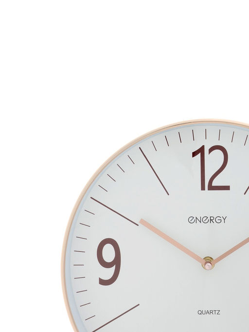 Часы настенные ENERGY ЕС-158, интерьерные, d=29.3 см, кварцевые, белые с золотым