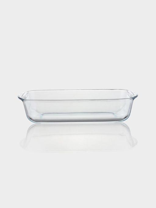 Форма для выпечки и запекания Paşabahçe Borcam, 2.7 л, 33.6×19×7 см, прямоугольная, жаропрочное стекло, прозрачная