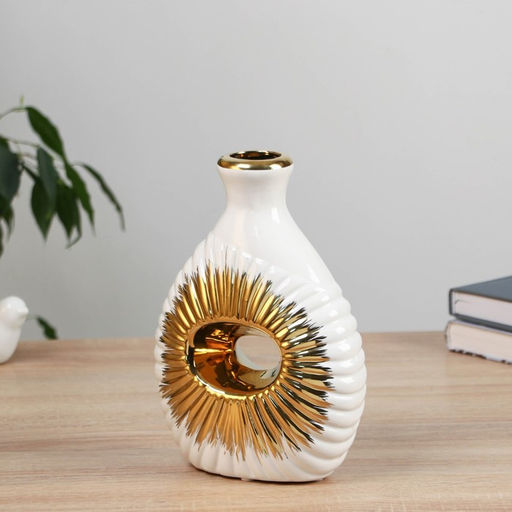 Ваза Кейдн, h=21 см, керамика, белая