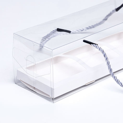 Кондитерская упаковка для кексов, белая, 29.5×7.8×7.8 см