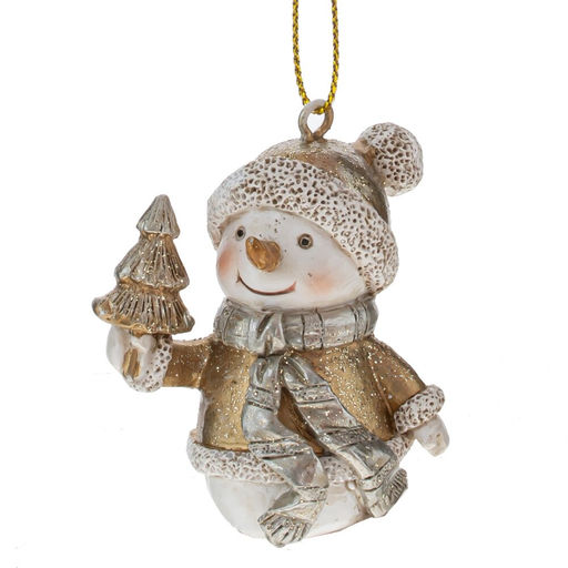 Фигурка декоративная подвесная "Снеговик", L4 W4 H5,5 см, 4в.