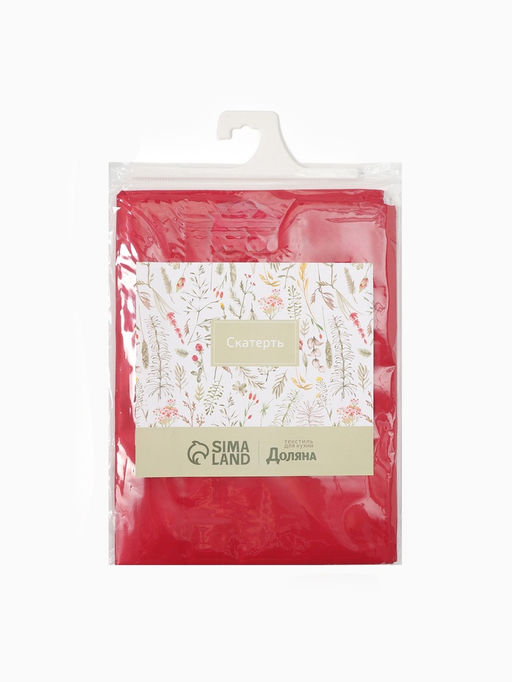 Скатерть Доляна, однотонная, 140?260 см, красная, 140 г/м?, 100% п/э