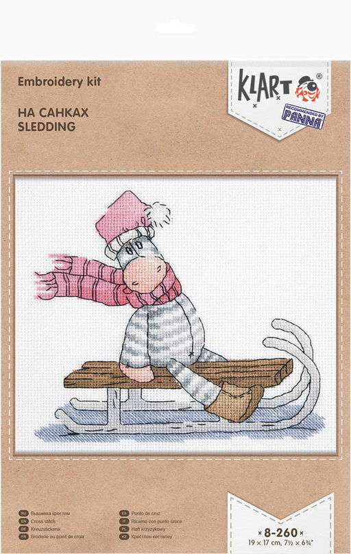 Klart набор для вышивания 8-260 На санках 19 х 17 см