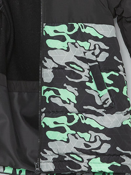 Kap??onlu Kamuflaj Desenli Erkek ?ocuk Mont - Waikiki фото 3