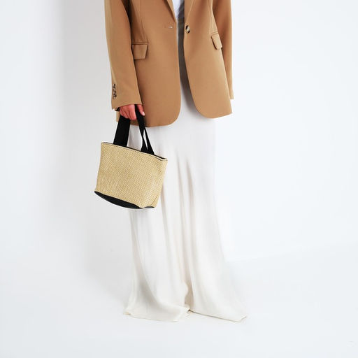 Сумка-тоут на молнии, цвет бежевый/чёрный - Simaland фото 3