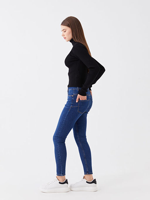 Y?ksek Bel Push Up Kad?n Jean Pantolon