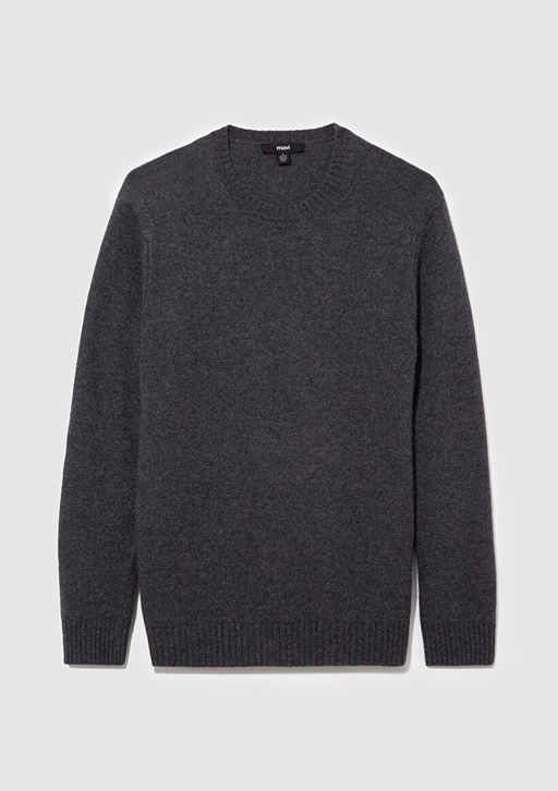 Bisiklet Yaka Gri Kazak - Mavi фото 6