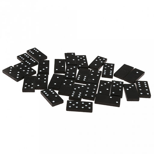 Домино "Ромб" кость пластик 4,4х2,1х0,5см, в деревянной коробке 16,9х5,6х3,8см (Китай)