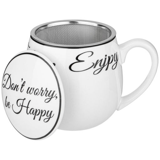 КРУЖКА ЗАВАРОЧНАЯ LEFARD BON APPETIT С МЕТАЛЛ. СИТОМ И ФАРФОР. КРЫШКОЙ 420 МЛ  фото 3