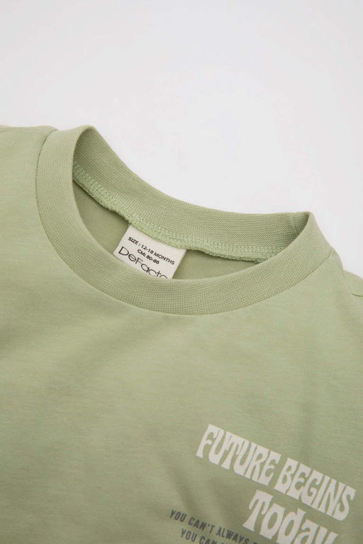 Футболка с короткими рукавами и принтом для маленьких мальчиков - Defacto фото 2