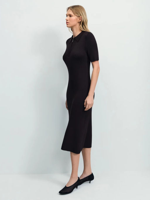 Вязаное платье поло из вискозы / Zarina  фото 6