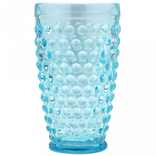 Сидней Стакан стеклянный 450мл, д8,3см, h14,5см, рельефное, цветное стекло, цвет - лазурный (Китай) Цена указана за штуку. В коробке 6 штук. - Домашняя мода фото 2