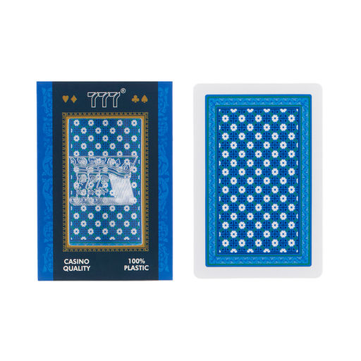 Карты игральные пластиковые «777», колода 54 шт., синий с белым