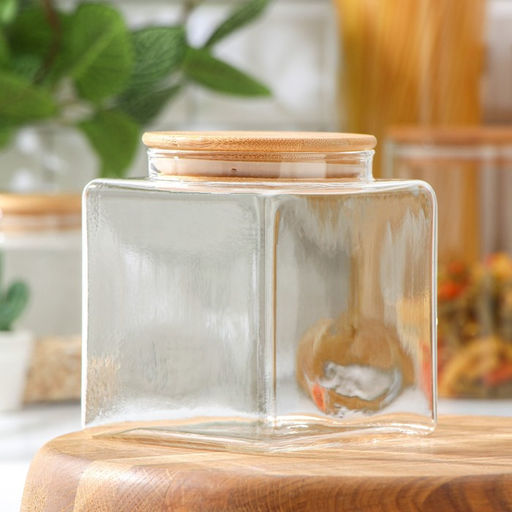 Банка для сыпучих продуктов BellaTenero Эко, 1.2 л, 1113 см, с бамбуковой крышкой, стекло, прозрачная  фото 2