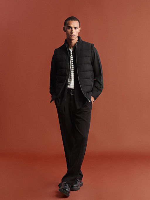 Slim Fit Dik Yaka Erkek ?i?me Yelek